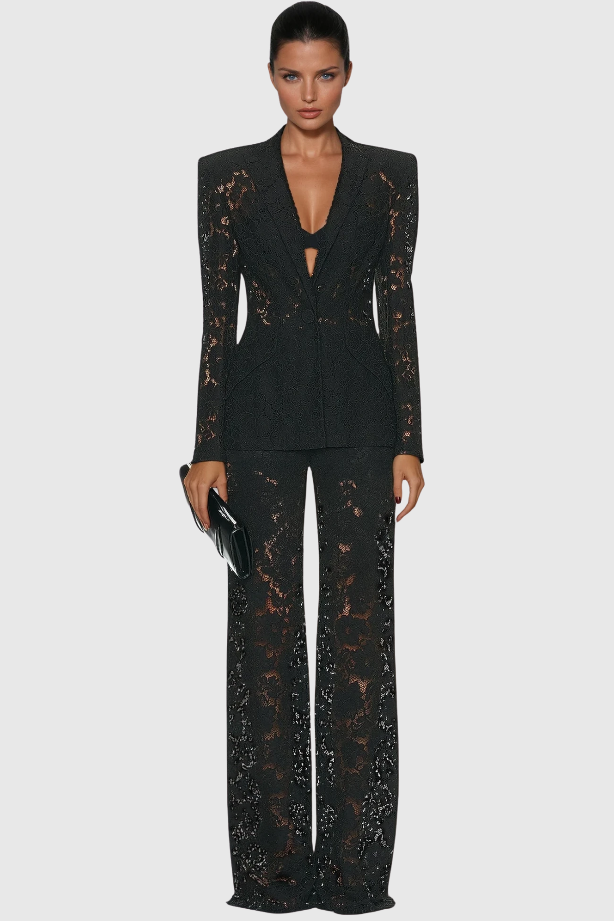 Djehutimose Floral Lace Pants Set