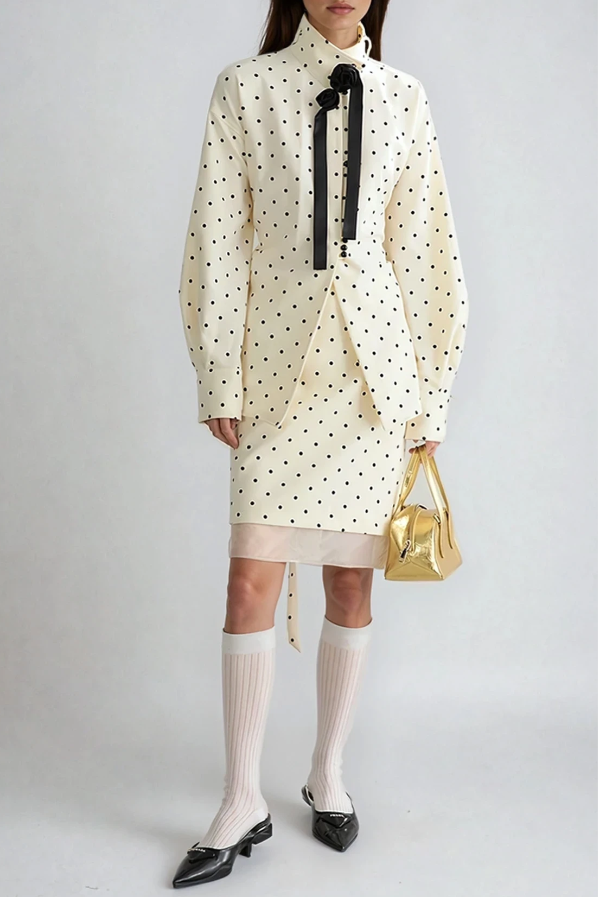 Djordje Dot Flower Skirt Set