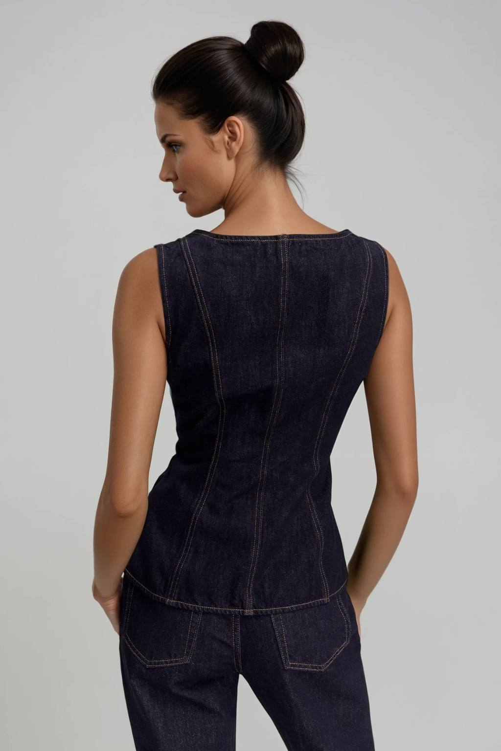 Dorkas Embellished Denim Pants Set