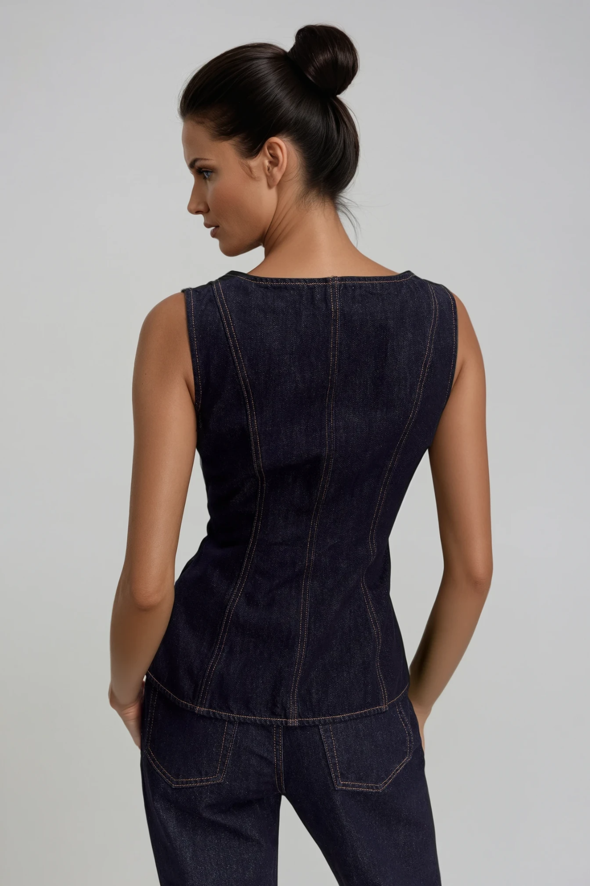 Dorkas Embellished Denim Pants Set