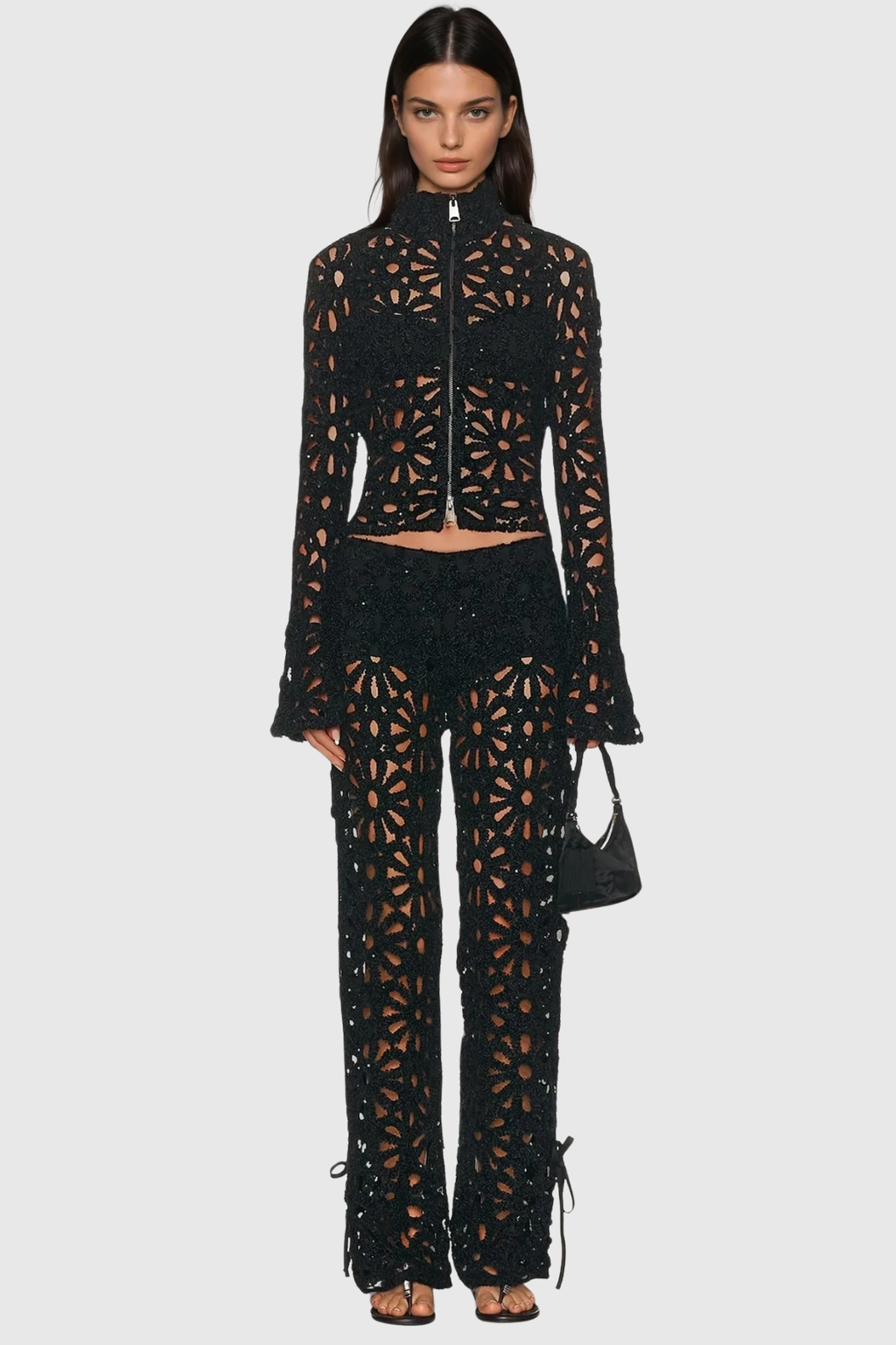 Clarette Floral Cutout Pants Set