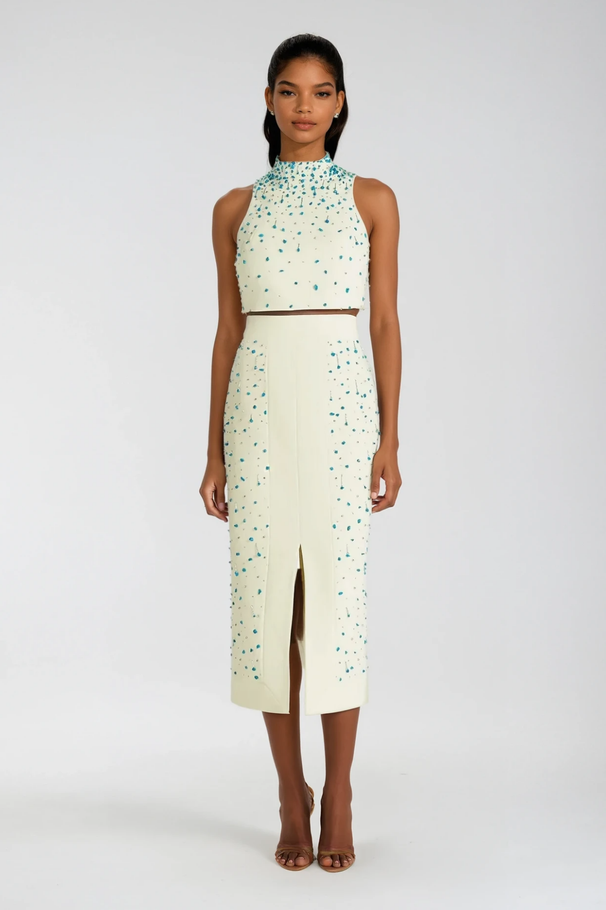 AnnDrue Rhinestone Sleeveless Skirt Set