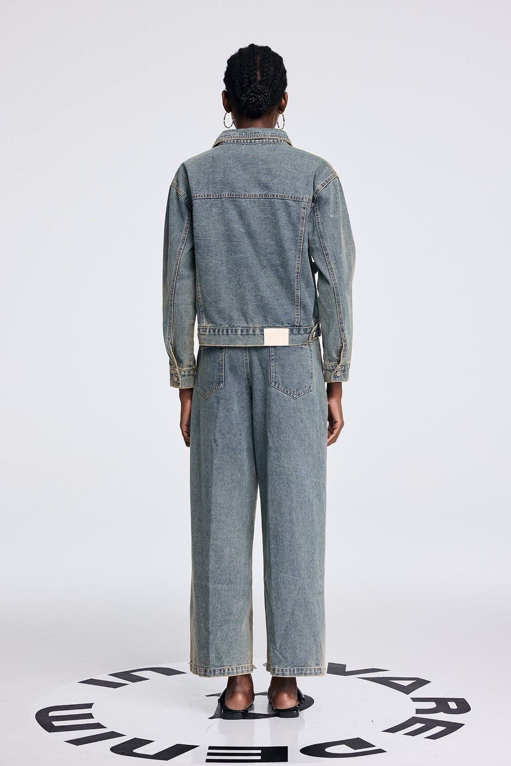 Aparawa Flower Denim Pants Set