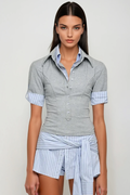 Bartolomeu Stripe Polo Neck Set