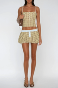 Basu Stripe Spaghetti Skirt Set