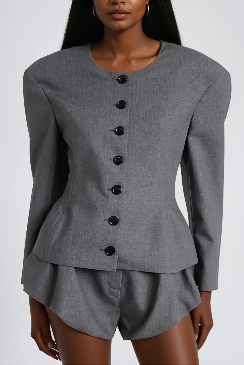 Behnam Crew Neck Button Pants Set