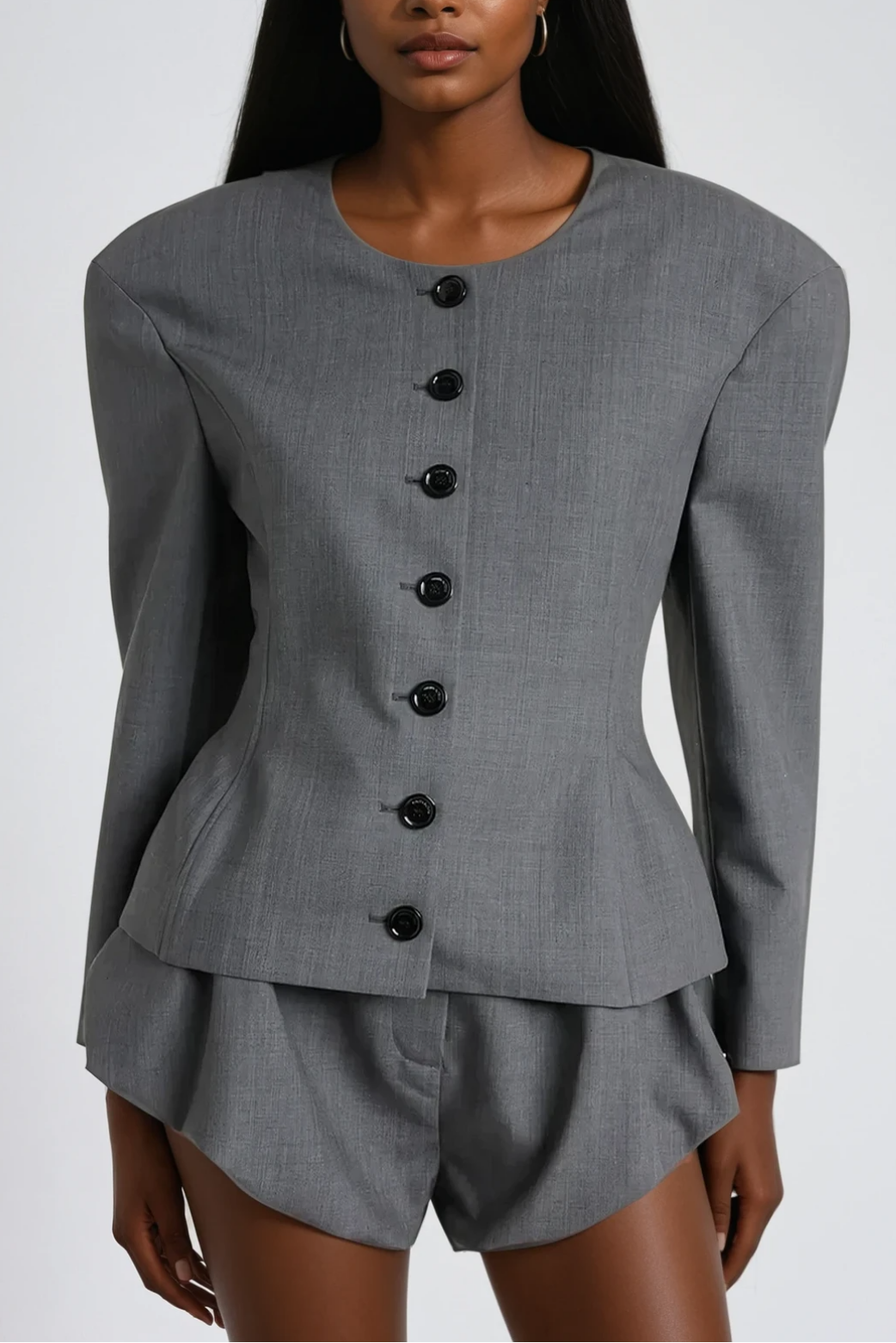 Behnam Crew Neck Button Pants Set