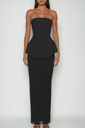 Bern Strapless Maxi Skirt Set In Black