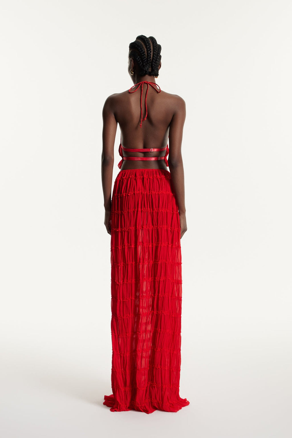 Bernt Ruch Backless Skirt Set In Red