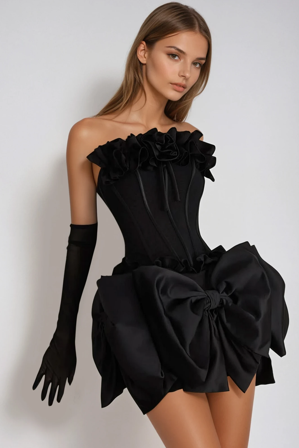 Bjarte Flower Bow Corset Skirt Set