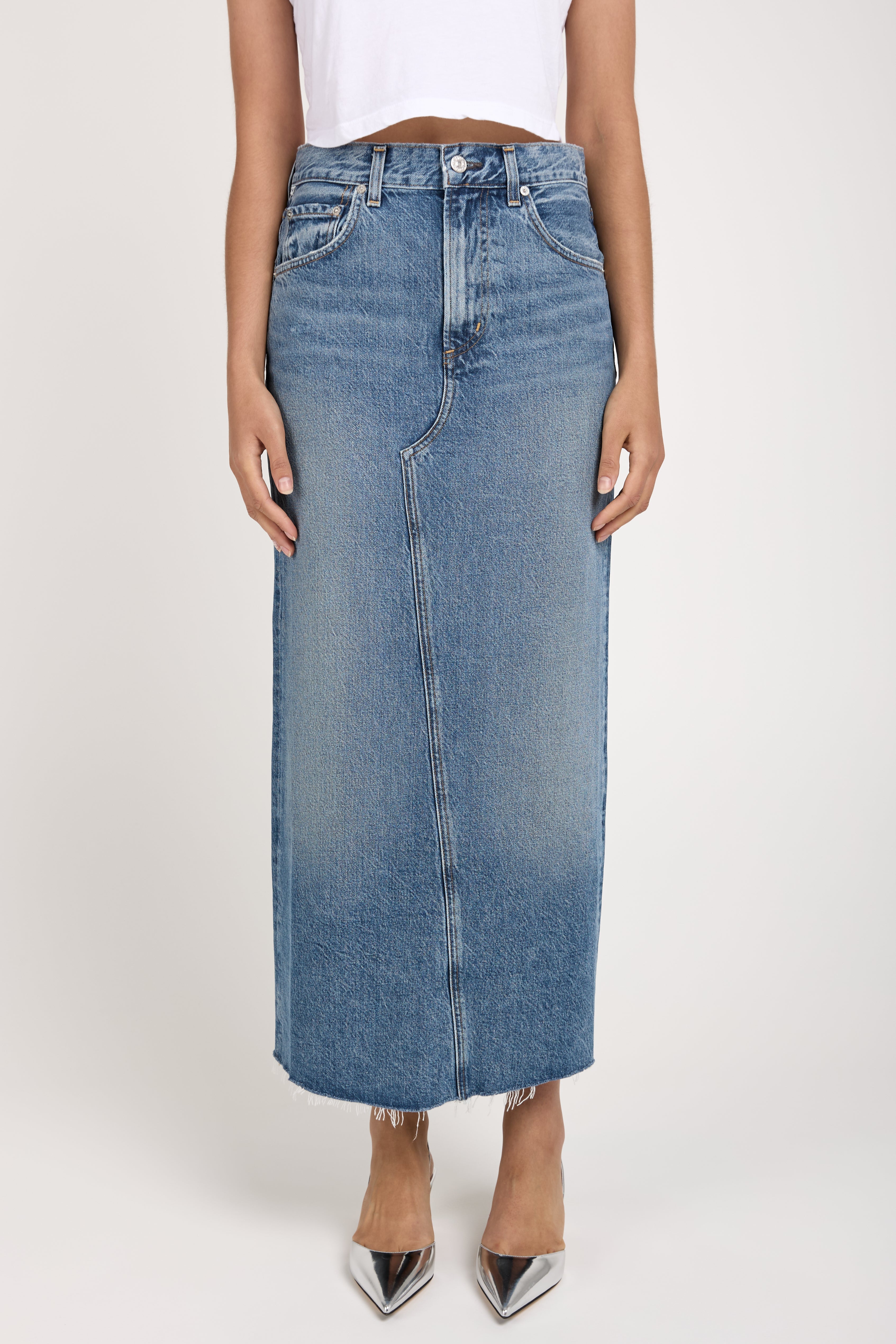 Circolo Reworked Maxi Skirt in Glisten