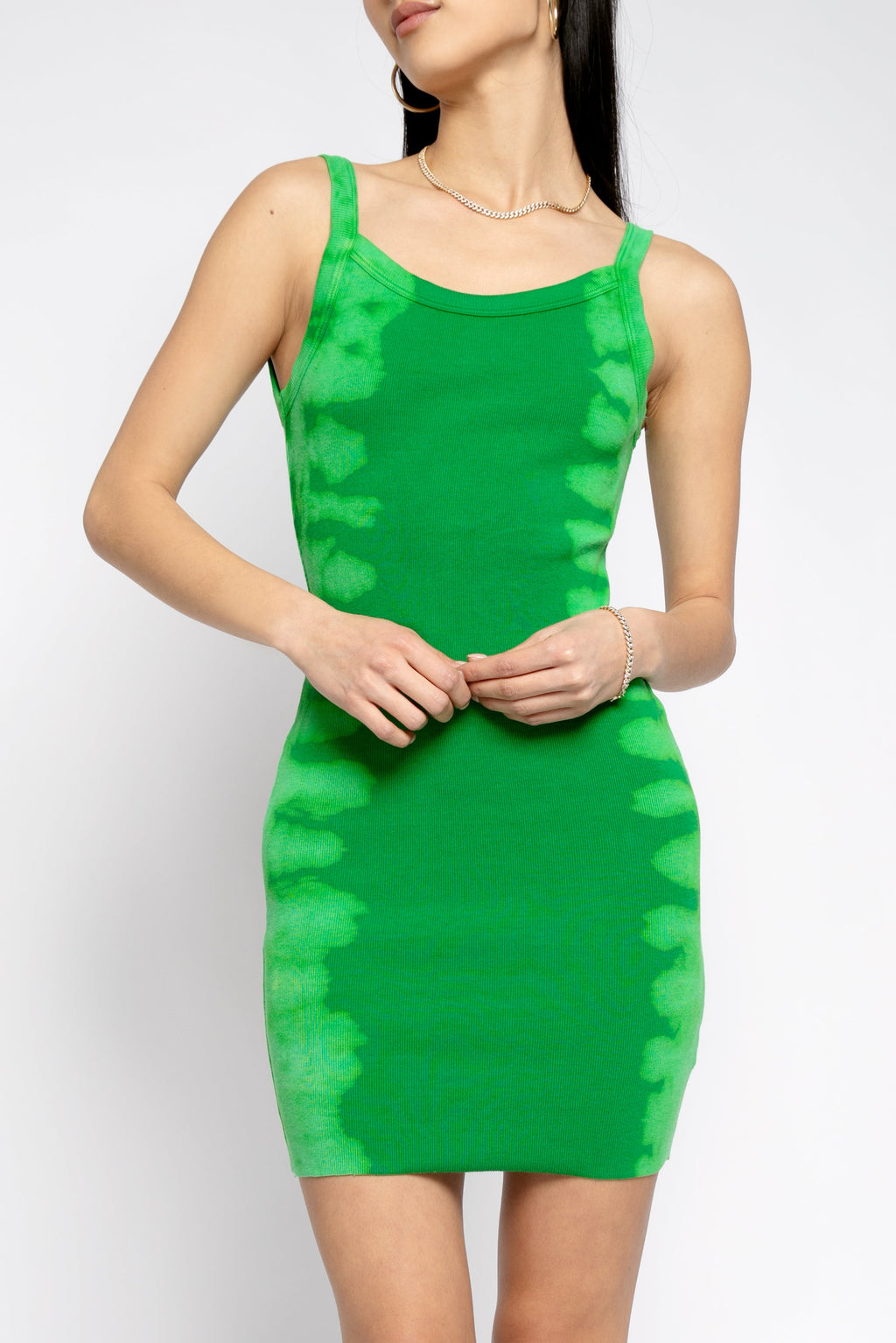 Verona Tank Dress in Kelly Green Fog