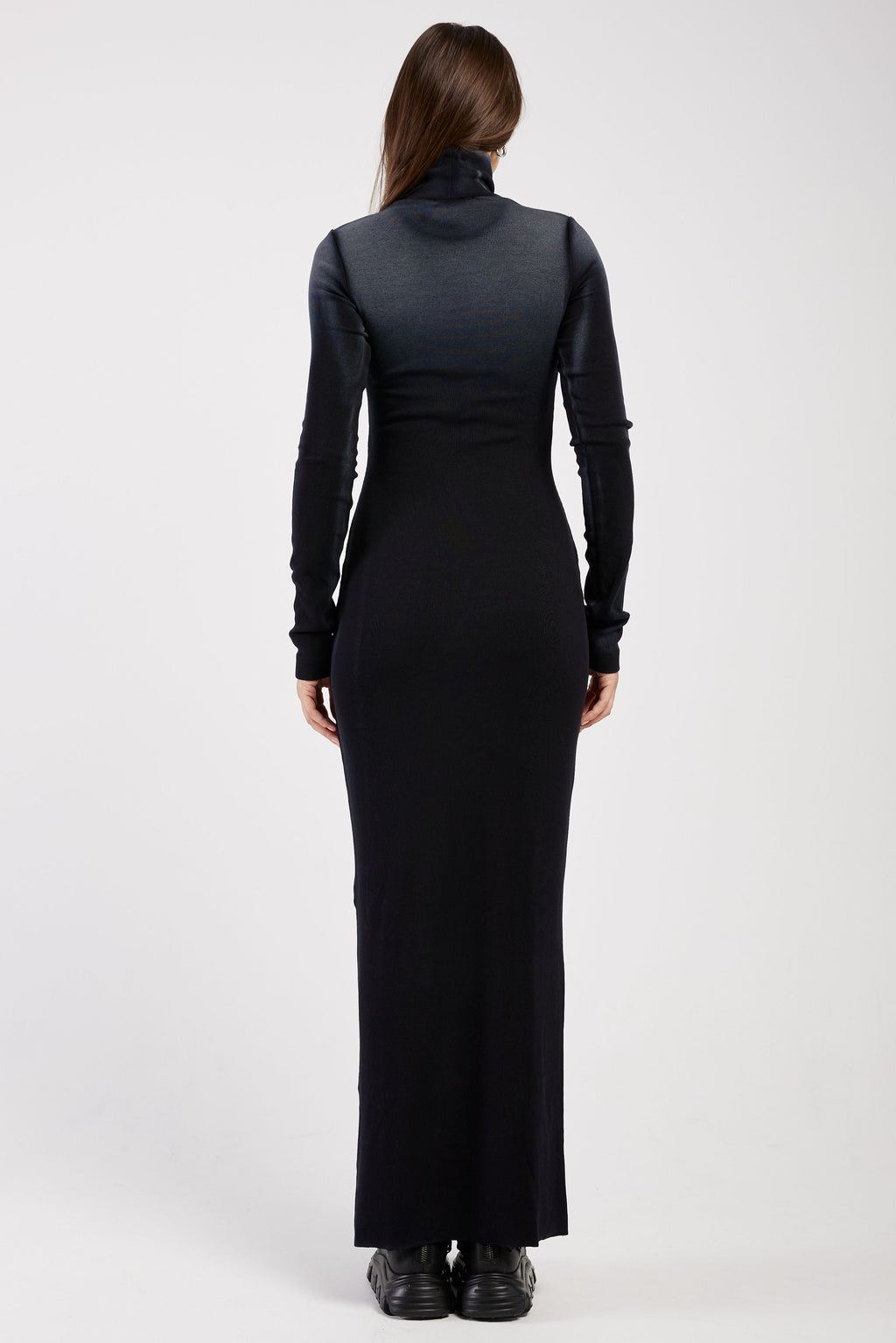 Verona Turtleneck Maxi Dress in Black Cast
