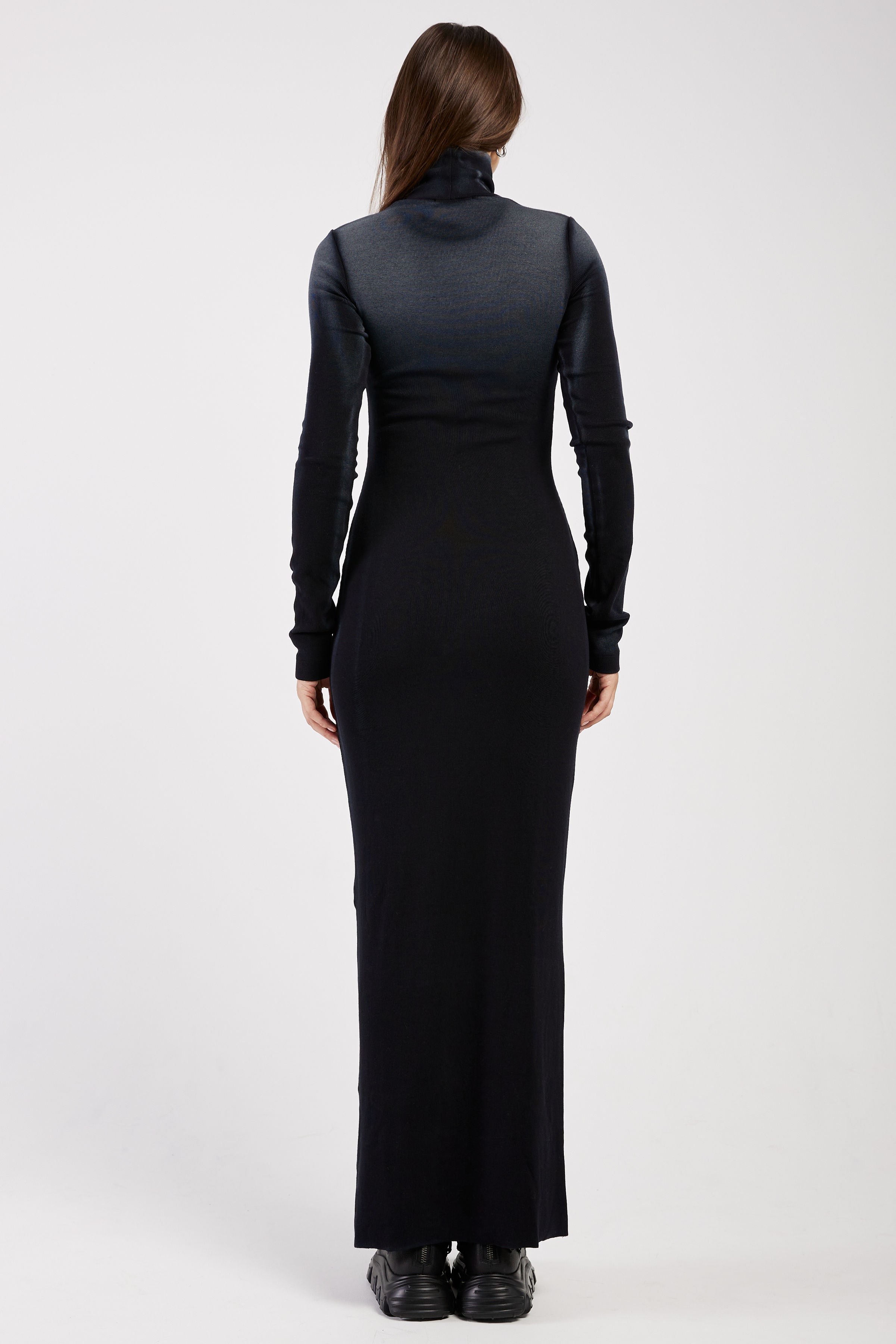 Verona Turtleneck Maxi Dress in Black Cast