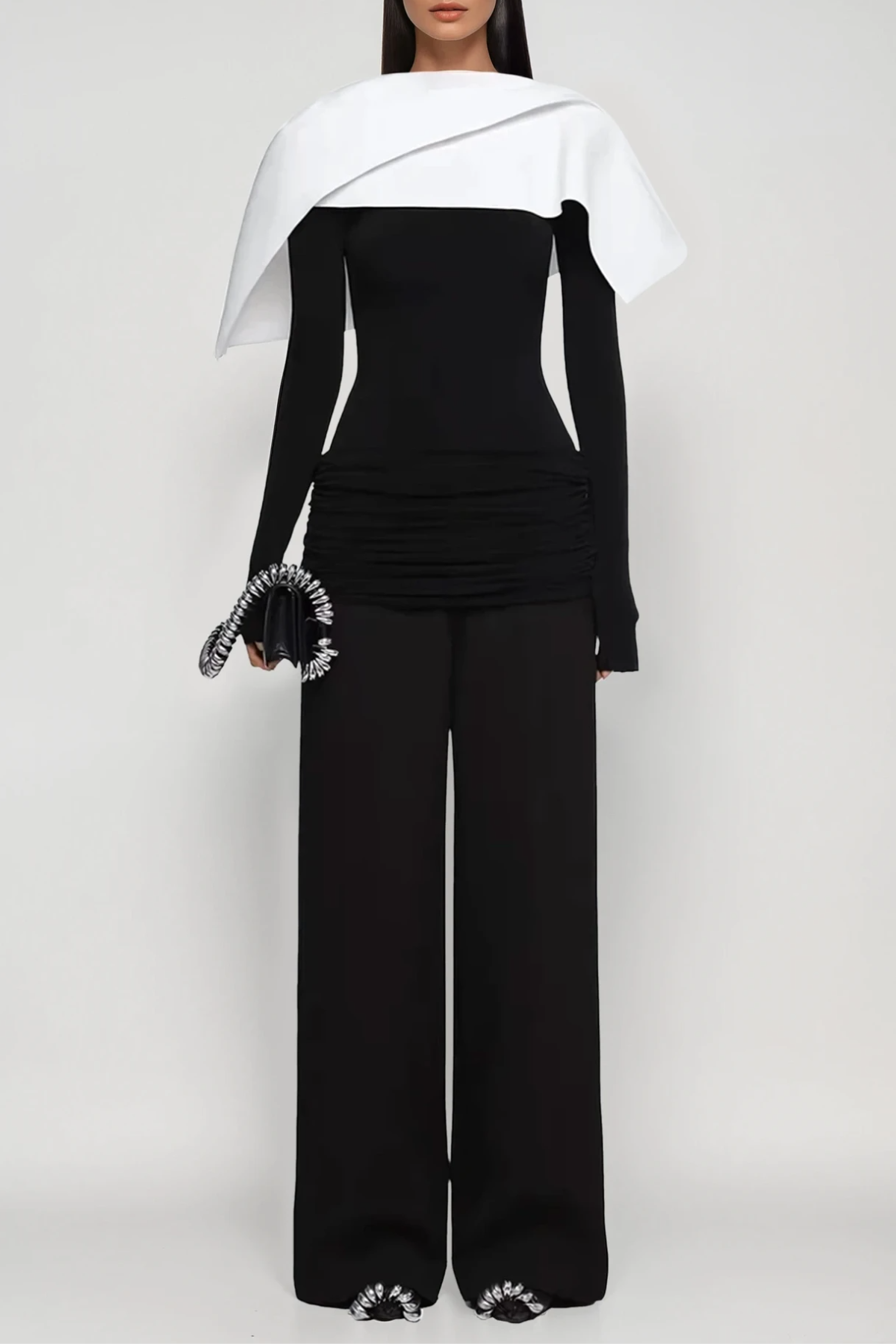 Cabdulqaadir Shawl Ruch Pants Set