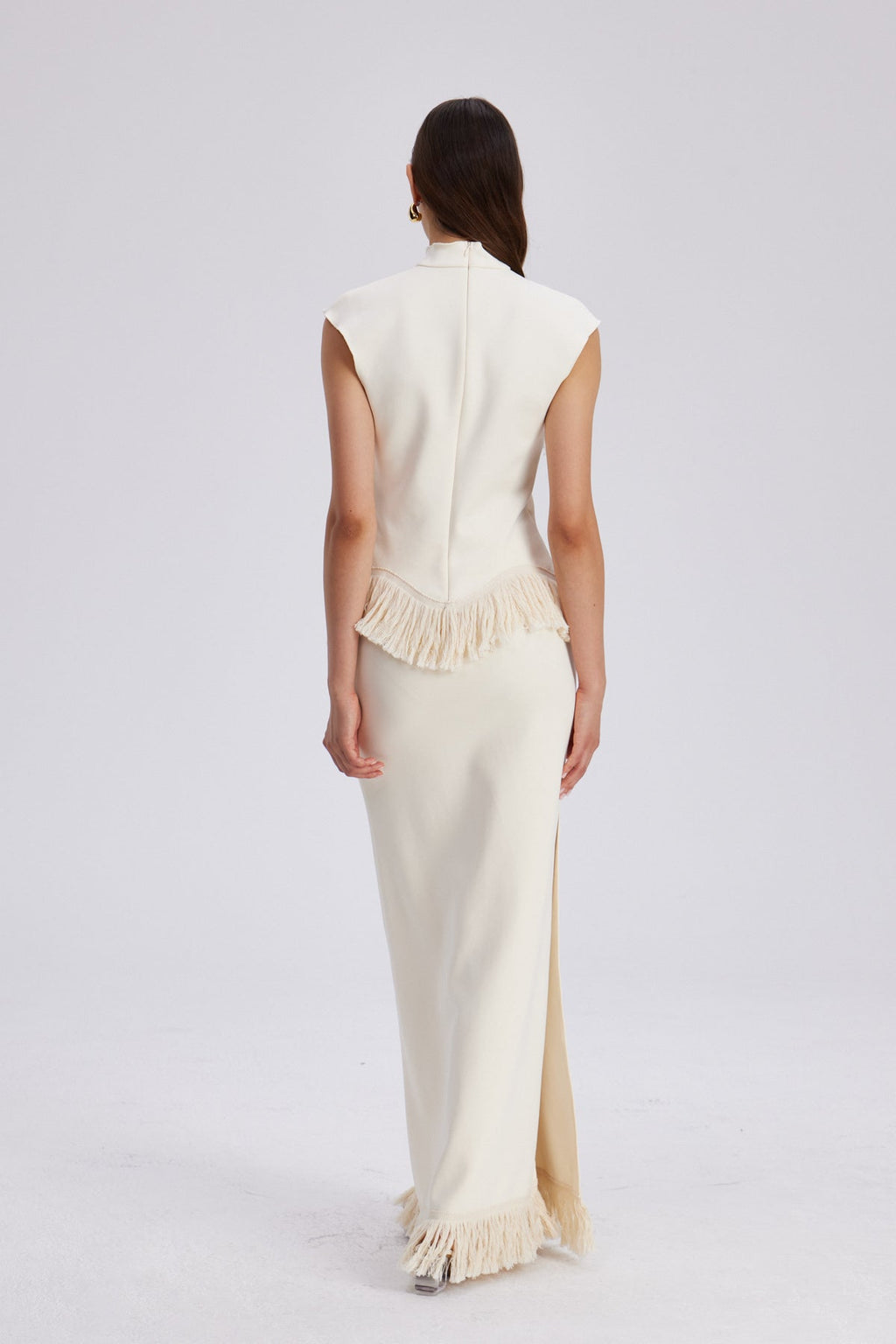 Carminho Fringe Knit Skirt Set