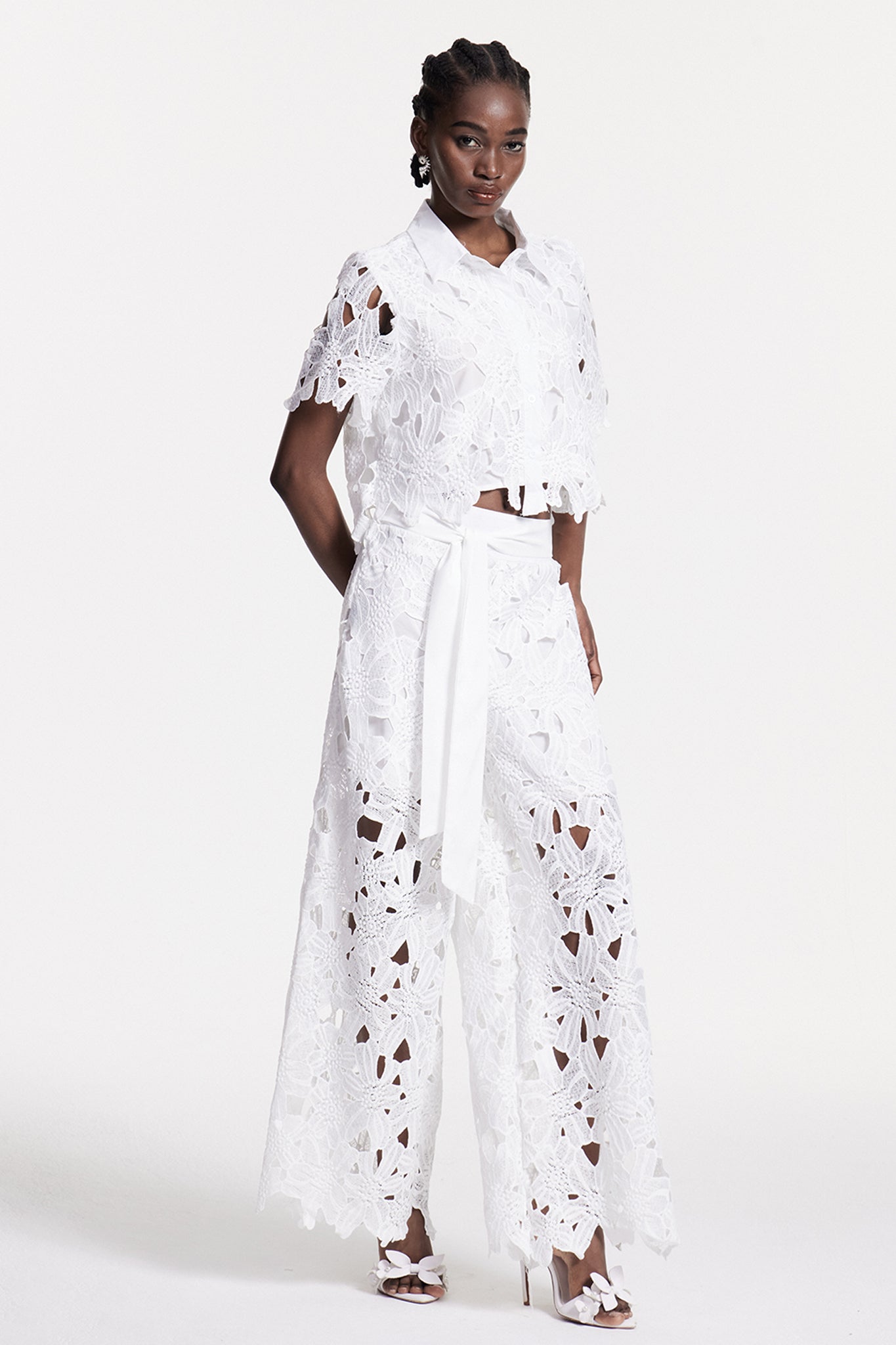 Chita Flower Cutout Pants Set