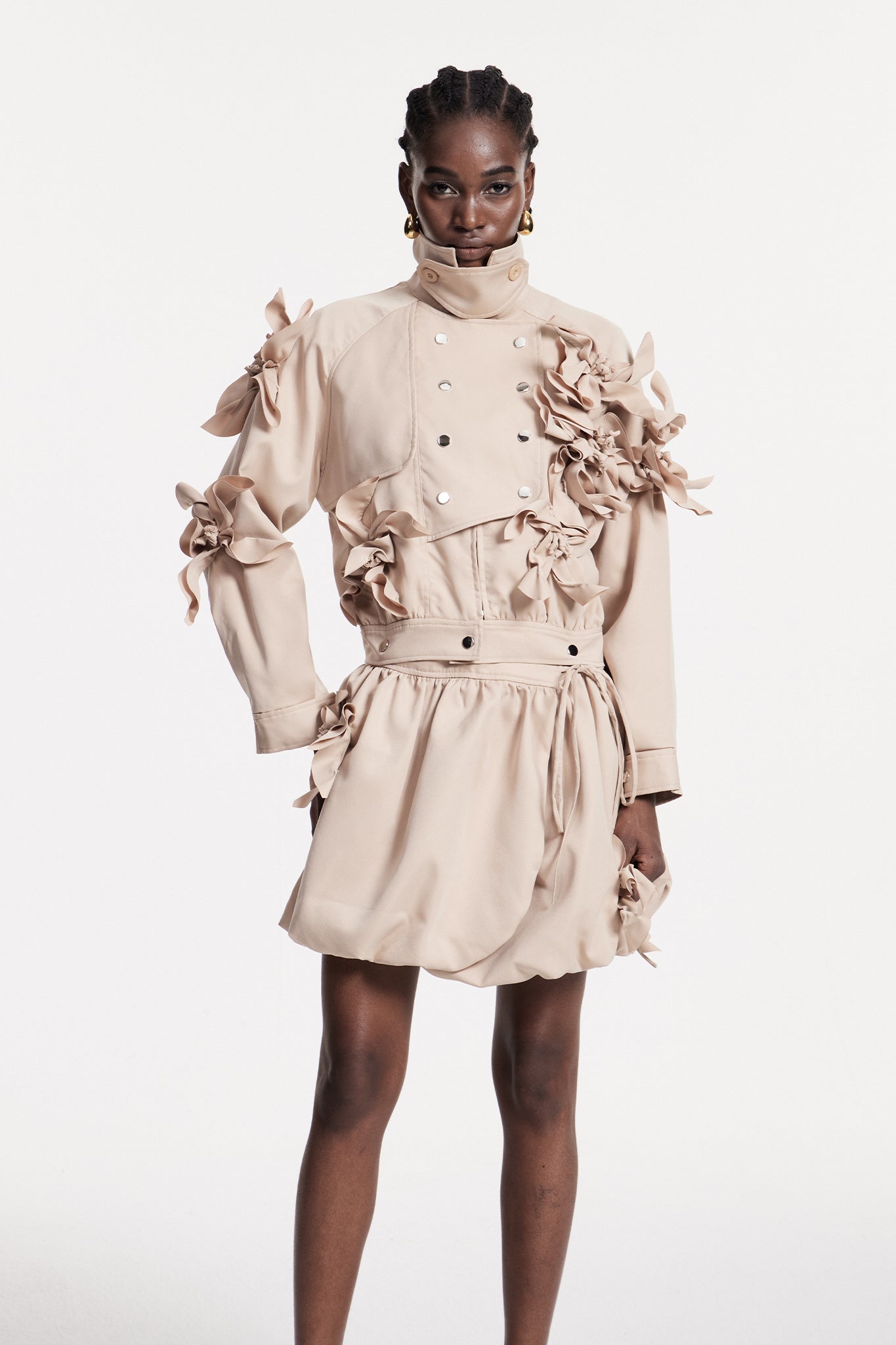 Christiaan Flower Ruch Skirt Set