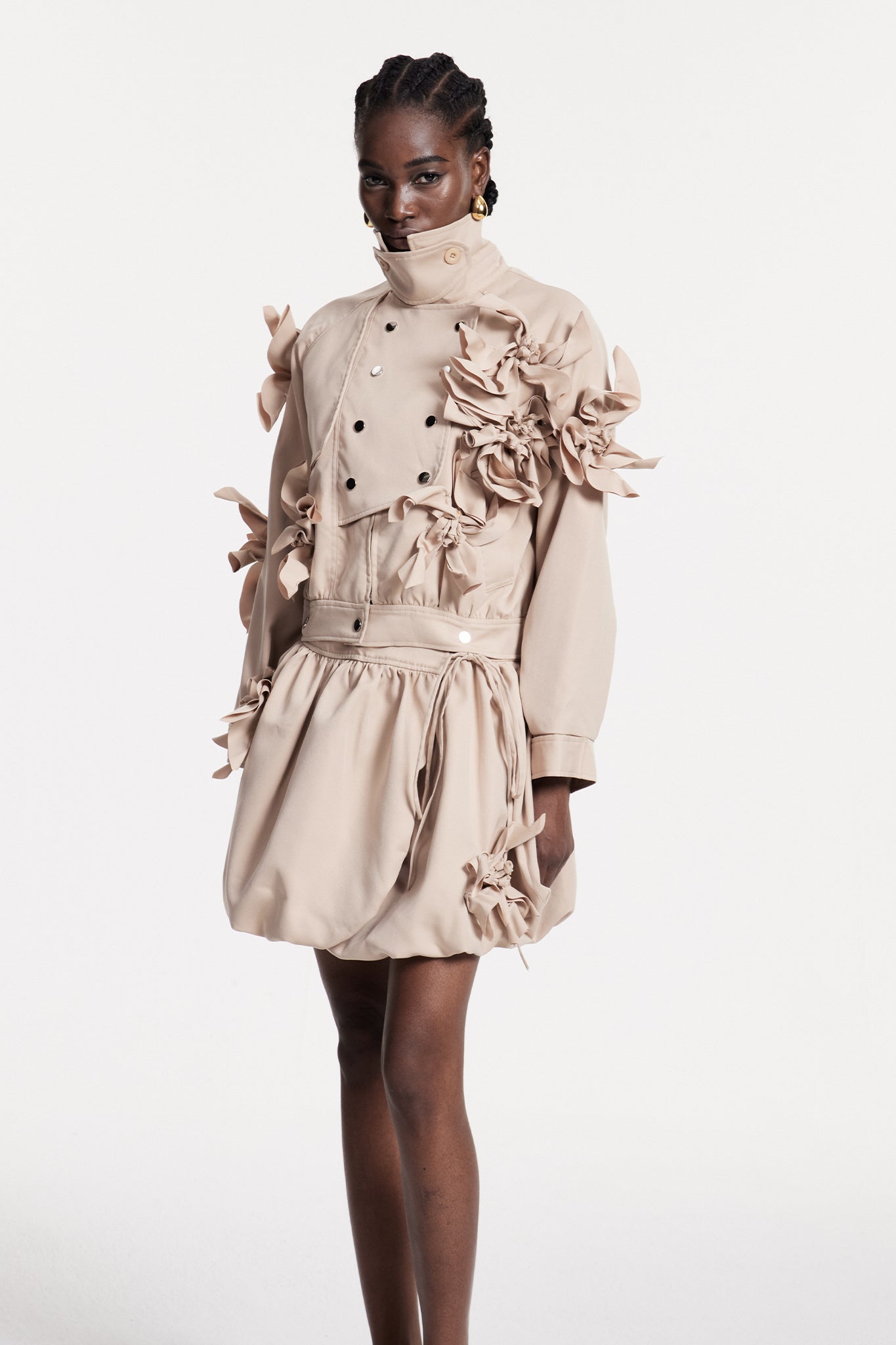 Christiaan Flower Ruch Skirt Set