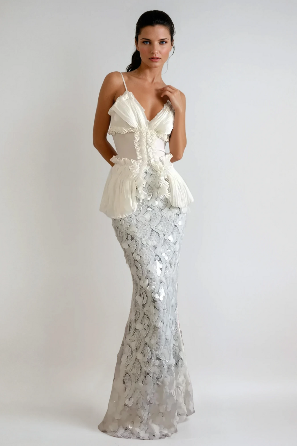 Chrysa Ruch Ruffle Spaghetti Skirt Set