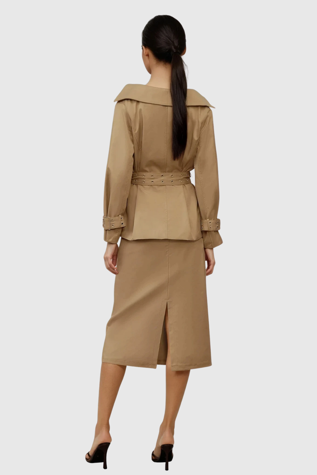 Colombo Trench Coat Skirt Set