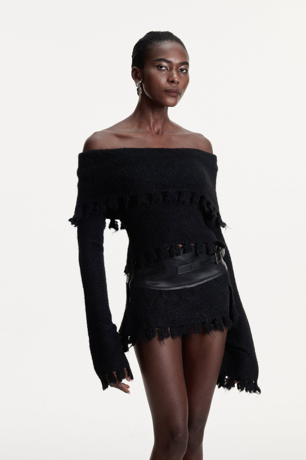 Conleth Off Shoulder Fringe Skirt Set