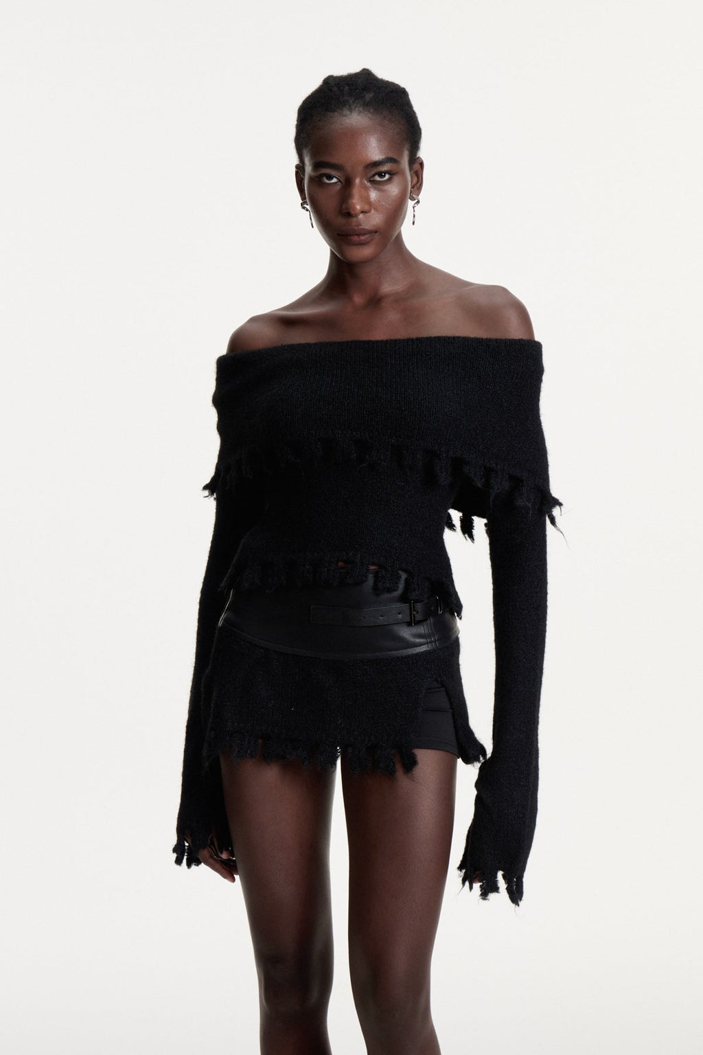 Conleth Off Shoulder Fringe Skirt Set