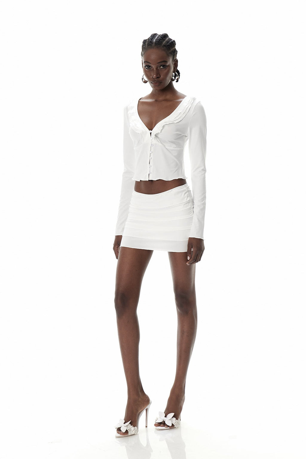 Covadonga Ruffle Plunge Skirt Set