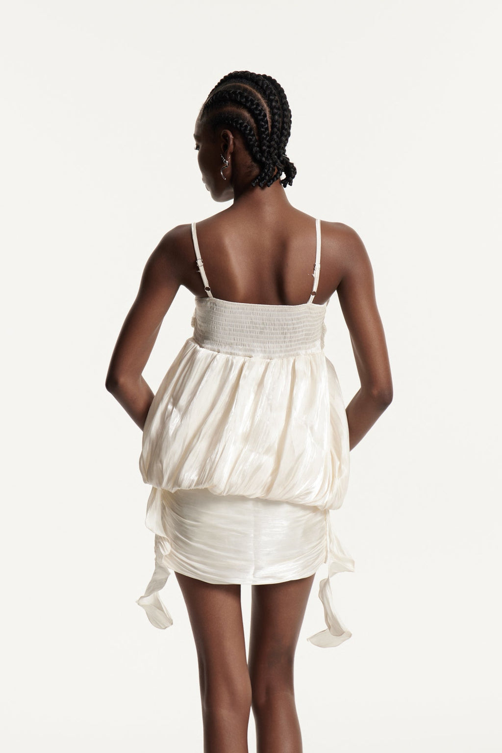 Damla Fringe Ruch Skirt Set