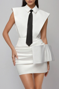 Dariy Sleeveless Ruch Skirt Set