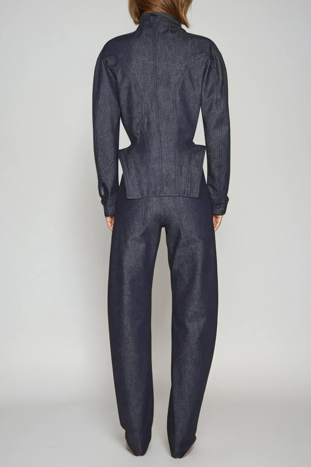 Darya Denim Pants Set In Dark Wash