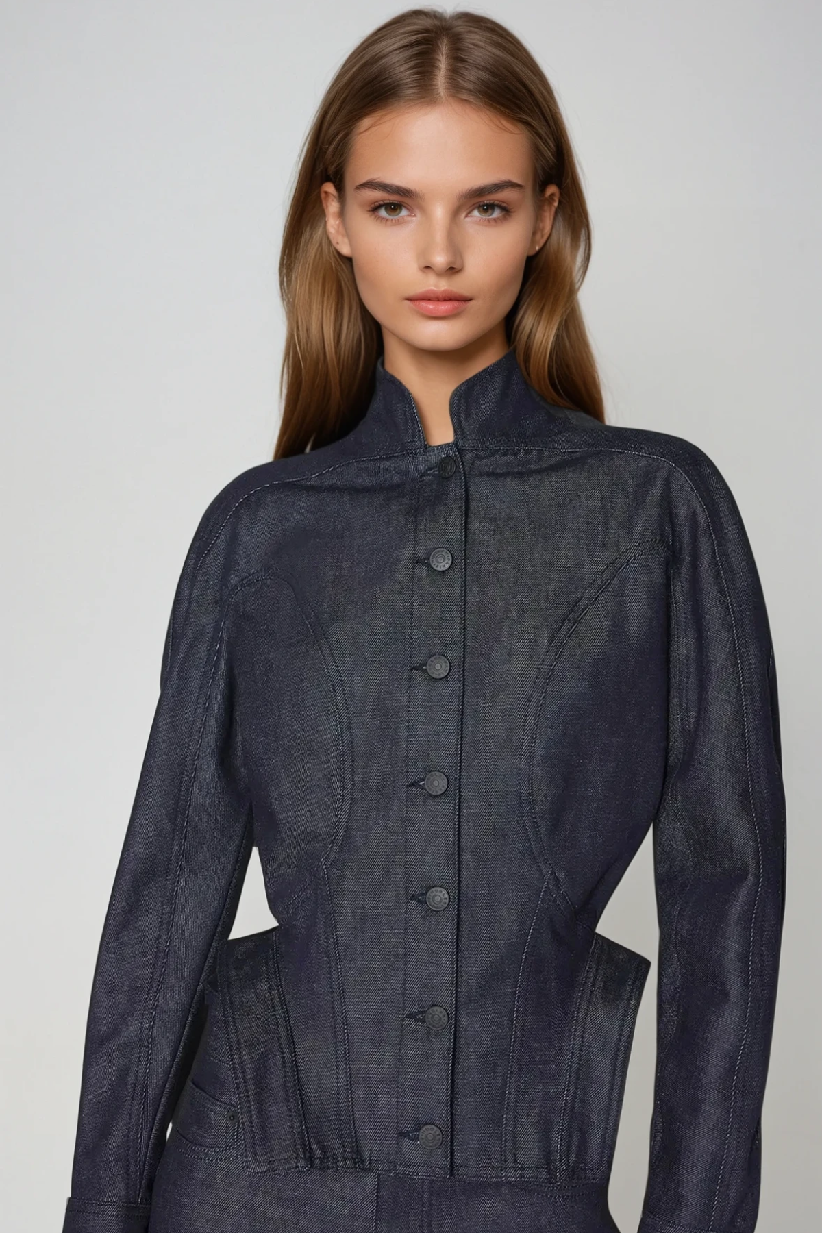 Darya Denim Pants Set In Dark Wash