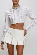 Dayaram Long Sleeve Crop Skirt Set