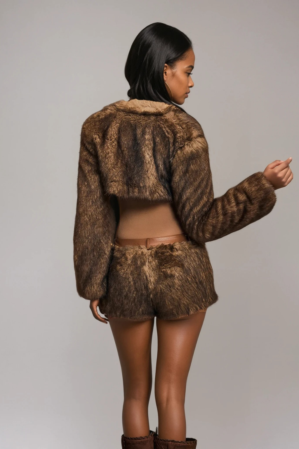 Deacon Faux Fur Three Piece Pants Set