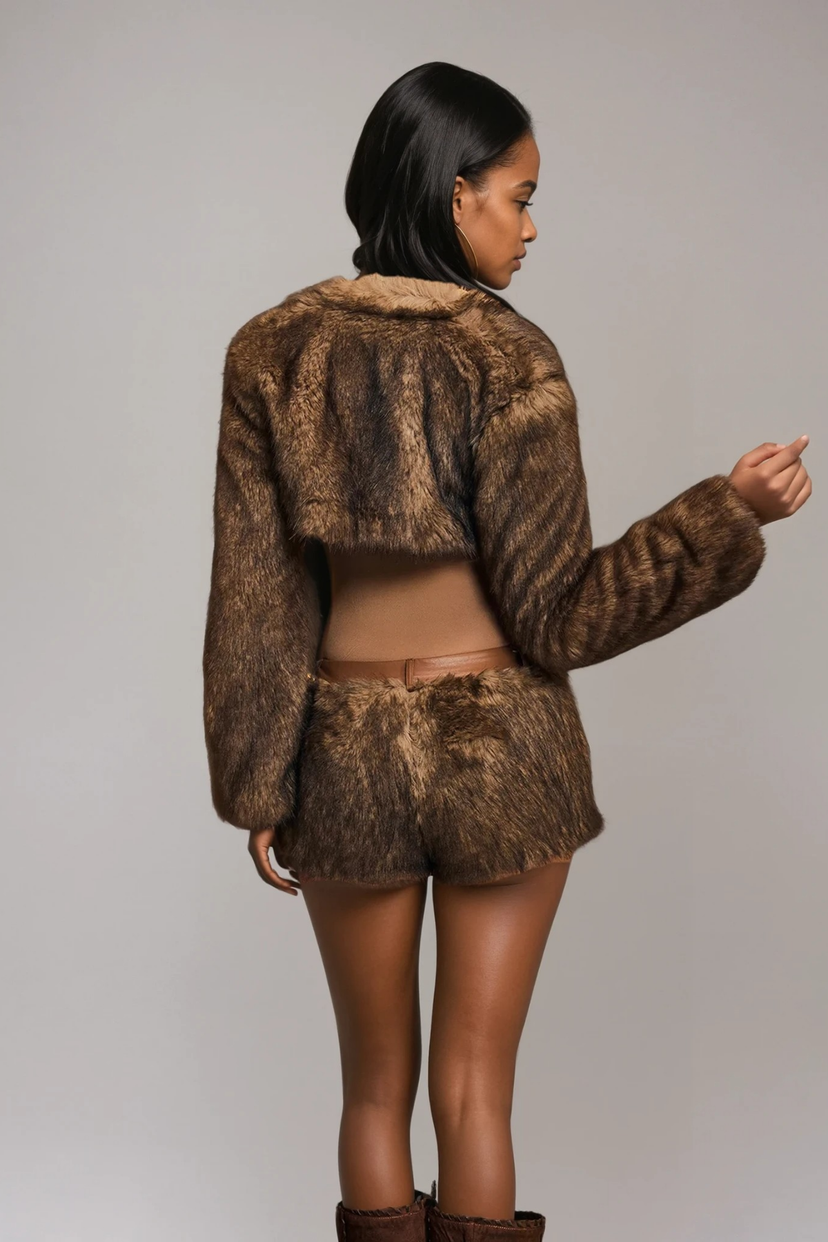 Deacon Faux Fur Three Piece Pants Set