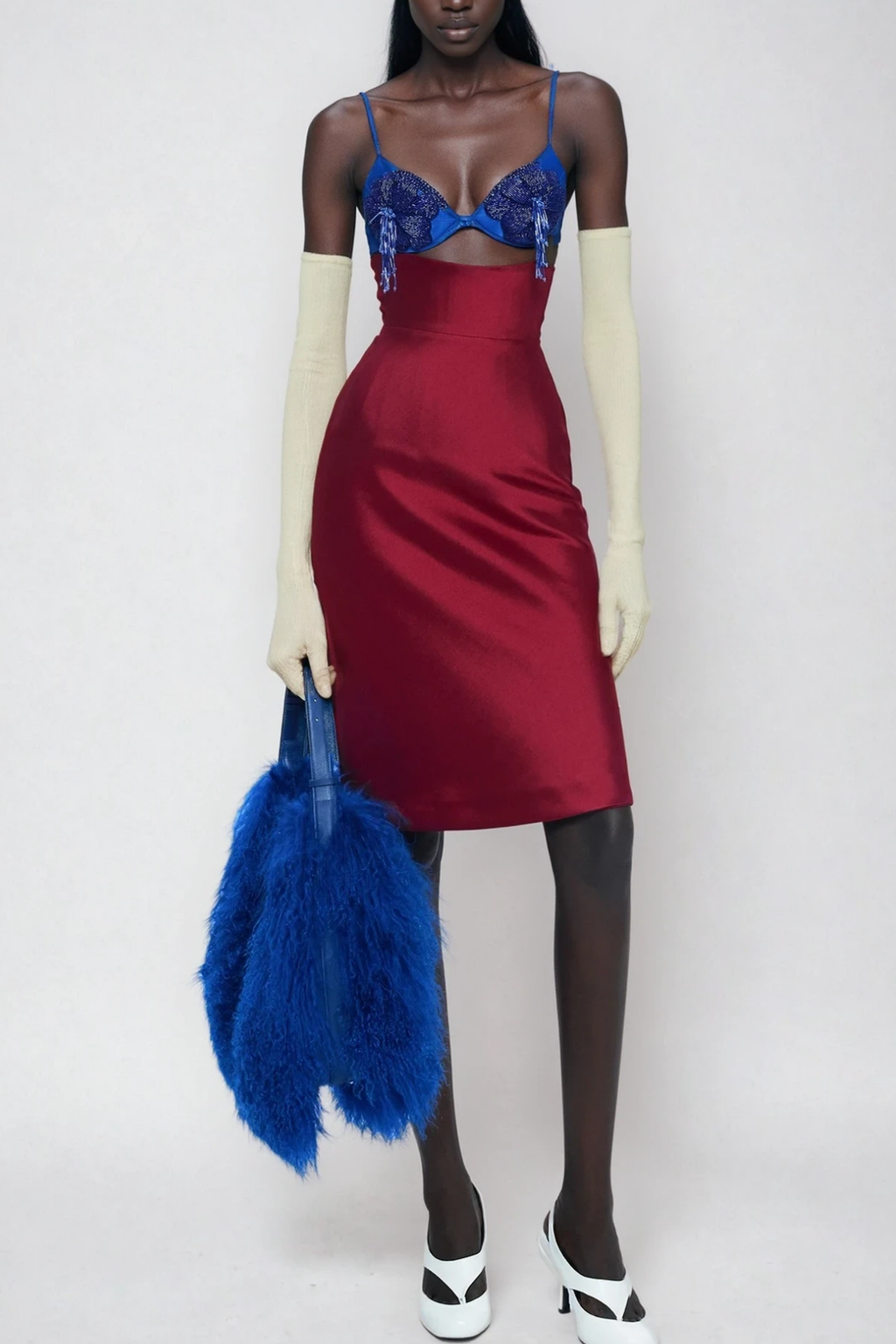 Decebal Deconstruct Embroidered Flower Skirt Set