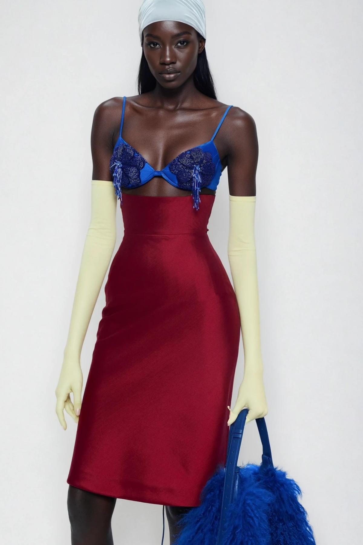 Decebal Deconstruct Embroidered Flower Skirt Set