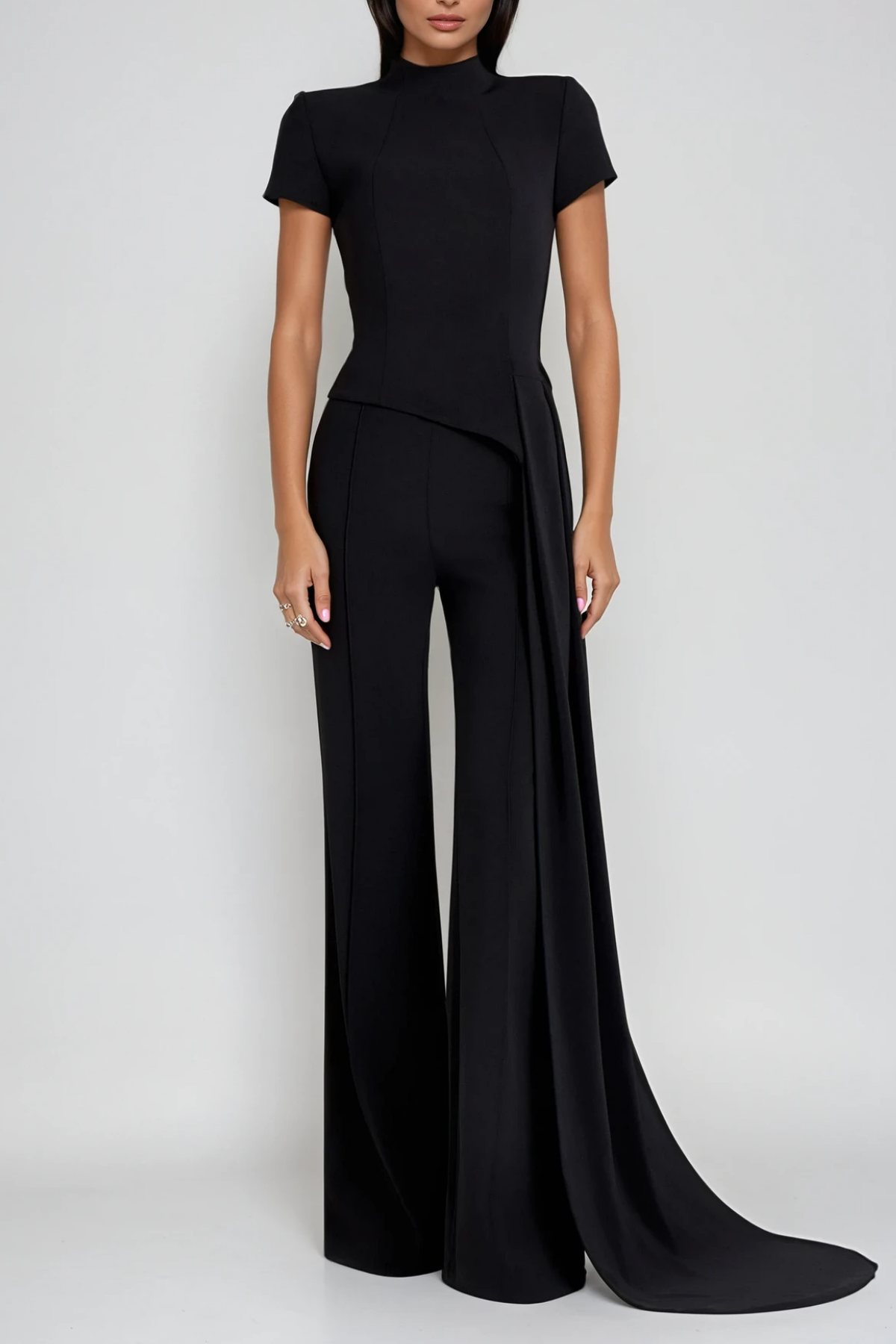 December Deconstruct  Fringe Pants Set In Black