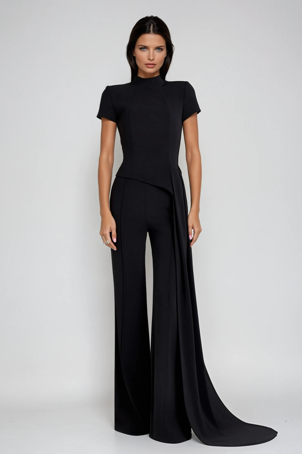 December Deconstruct  Fringe Pants Set In Black