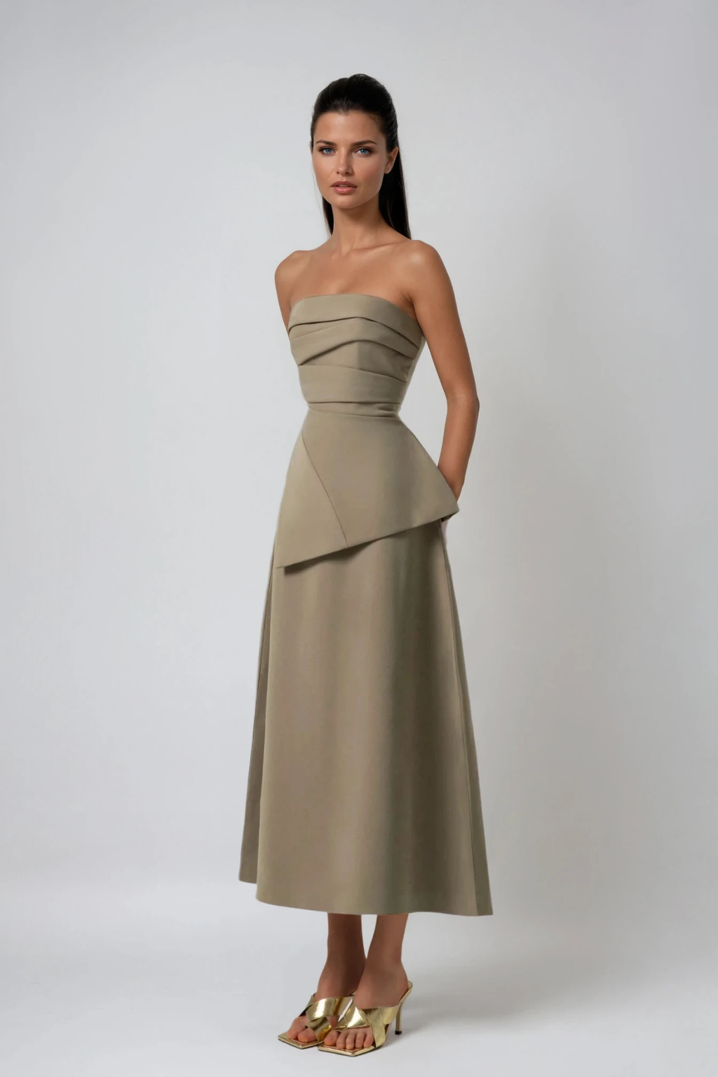Diarmaid Strapless Ruch Skirt Set
