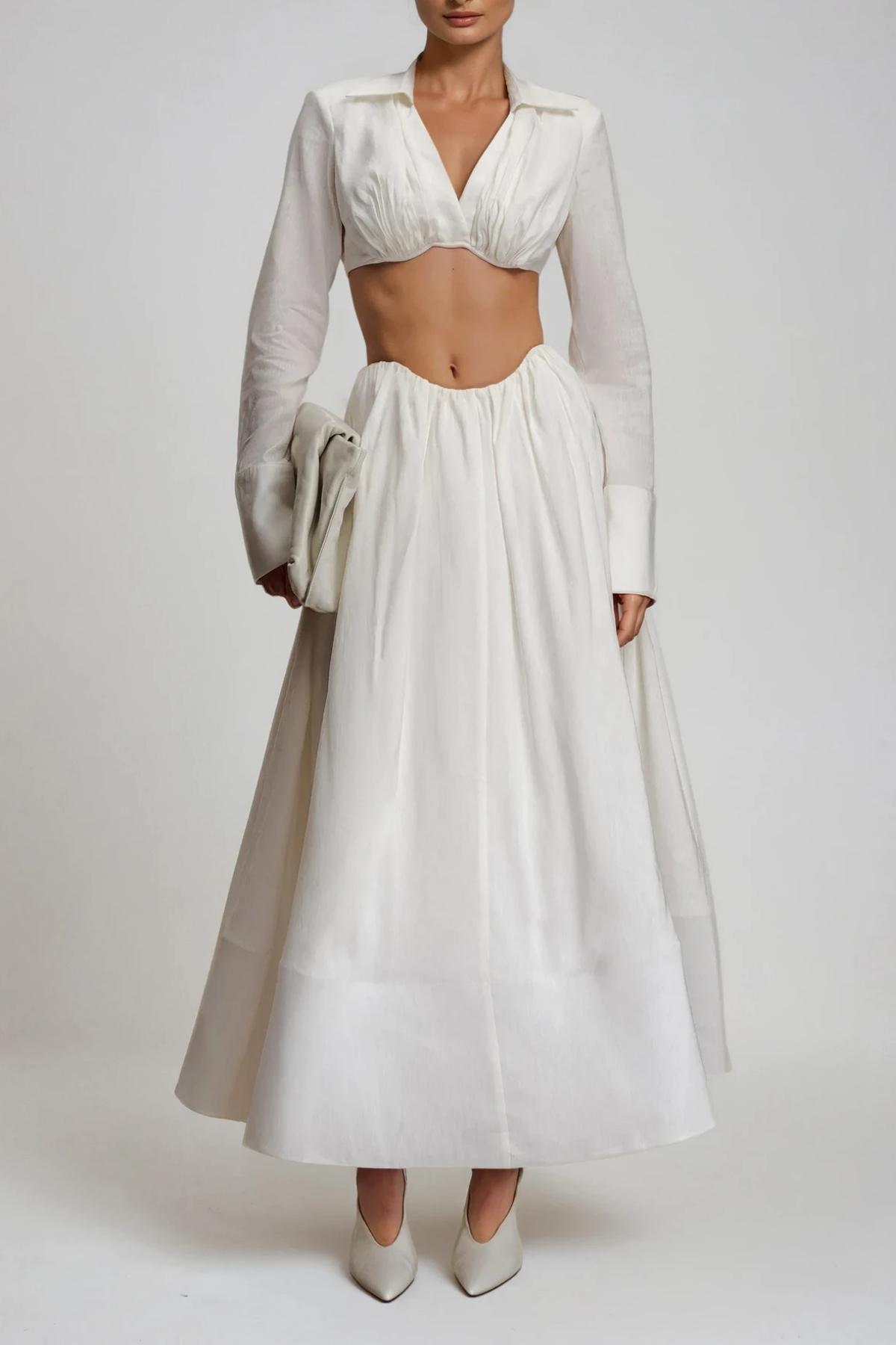 Diklah Long Sleeve Crop Skirt Set