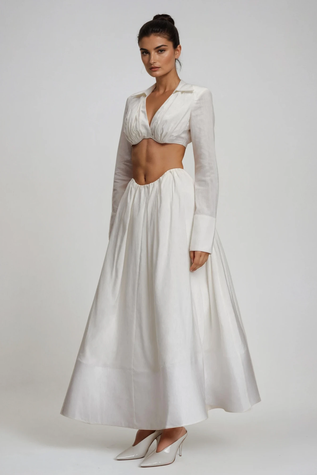 Diklah Long Sleeve Crop Skirt Set