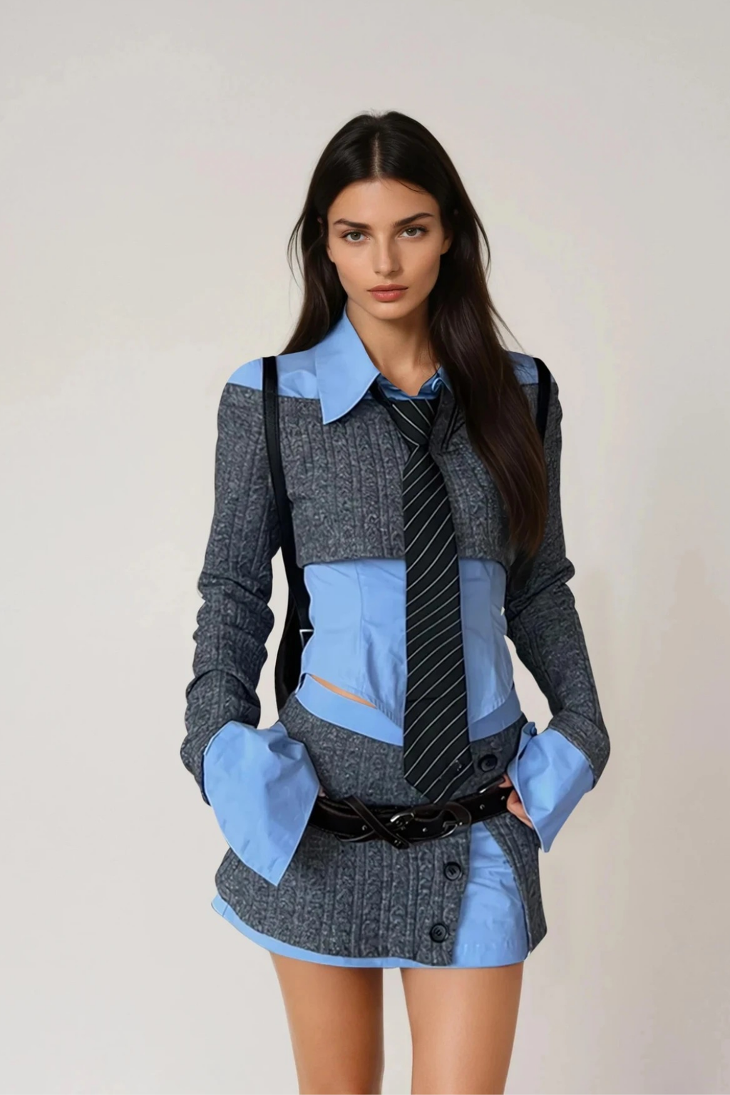 Dipak Deconstruct Knit Skirt Set