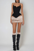 Dmitri Corset Faux Fur Skirt Set