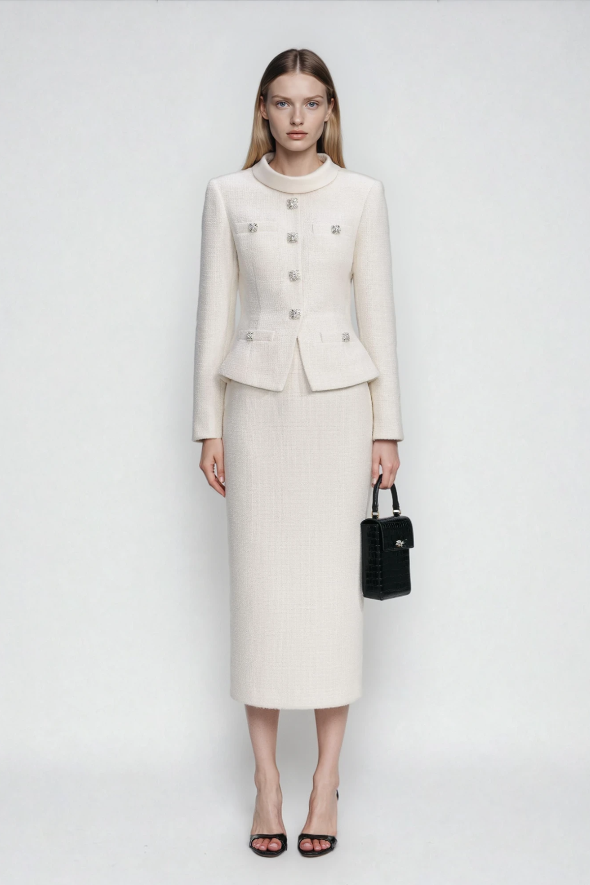 Dottie Button Tweed Skirt Set