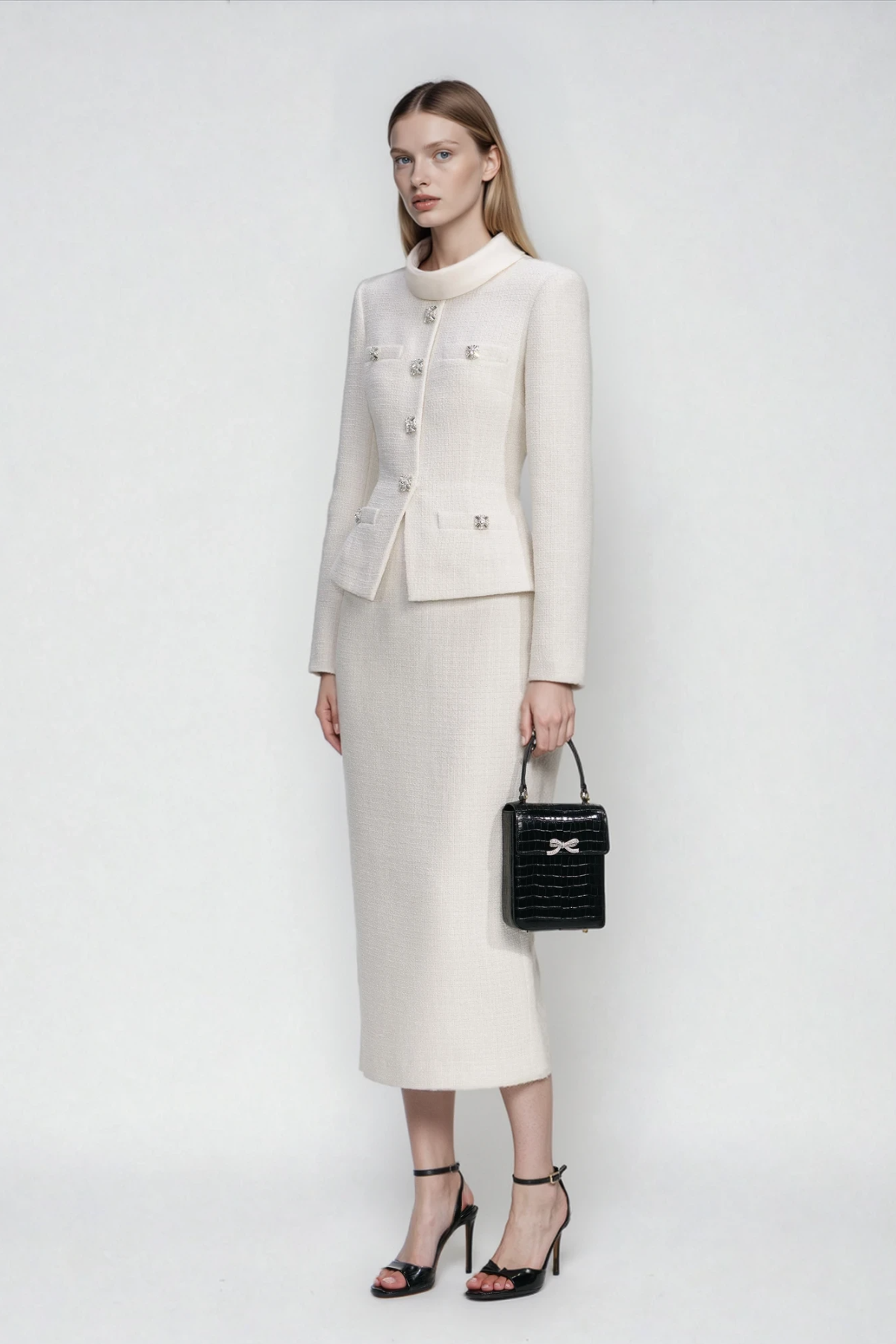 Dottie Button Tweed Skirt Set