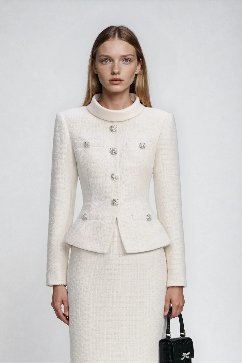 Dottie Button Tweed Skirt Set