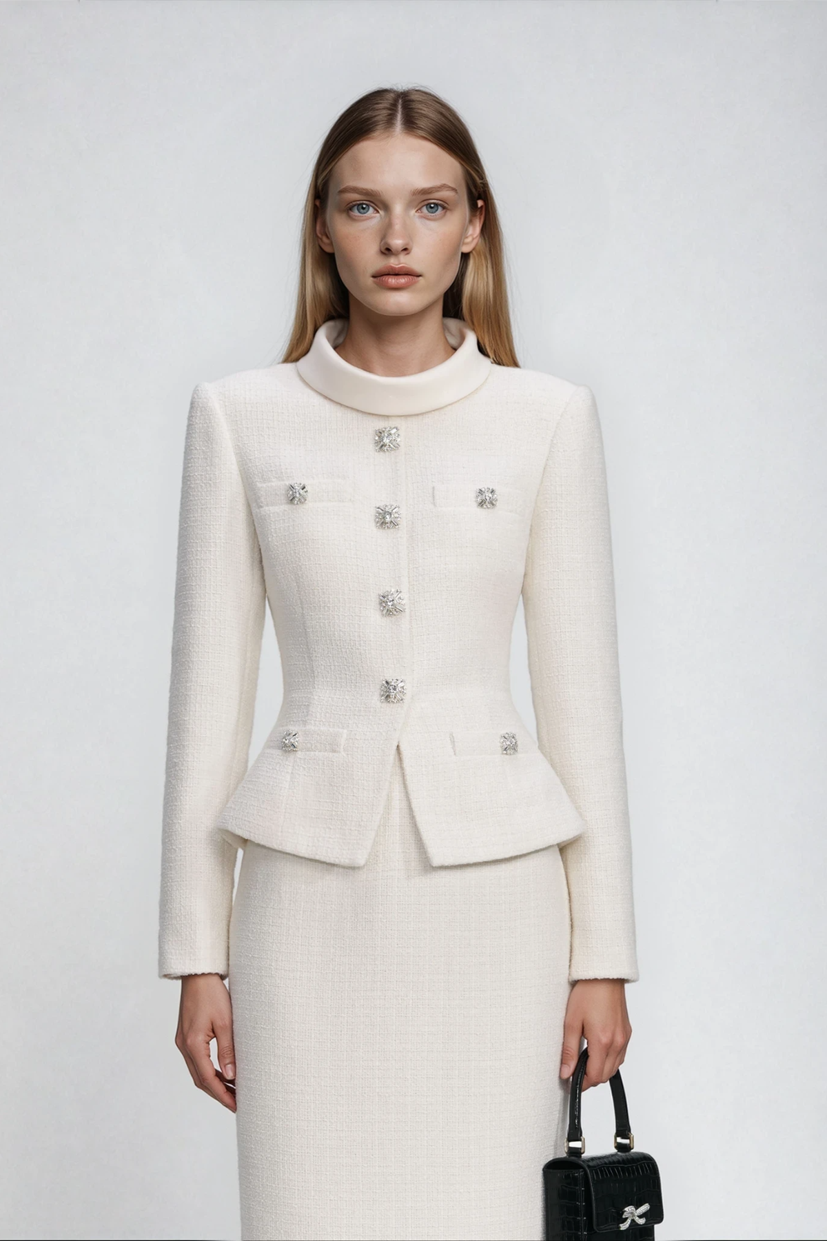 Dottie Button Tweed Skirt Set