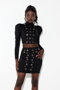 Earnest Long Sleeve Eyelet Skirt Set