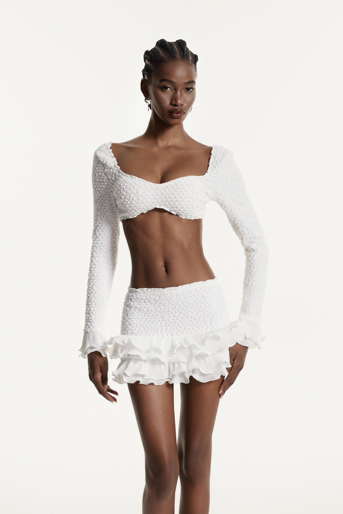 Edmund Crop Ruffle Skirt Set